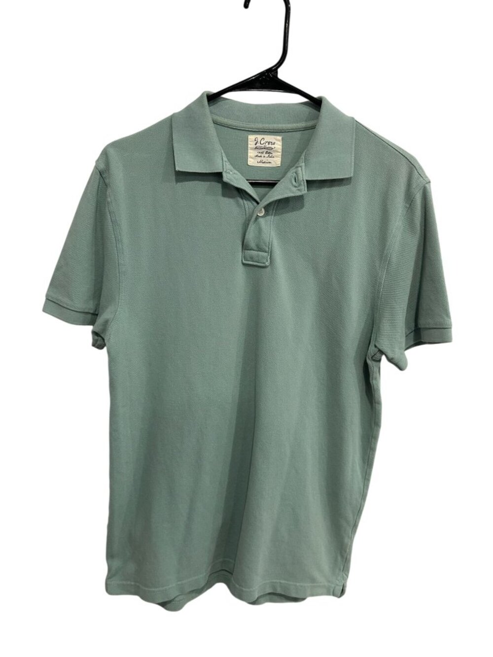 J.Crew Medium Mens Green Cotton Classic Fit Polo Shirt  Collegiate Scholarcore